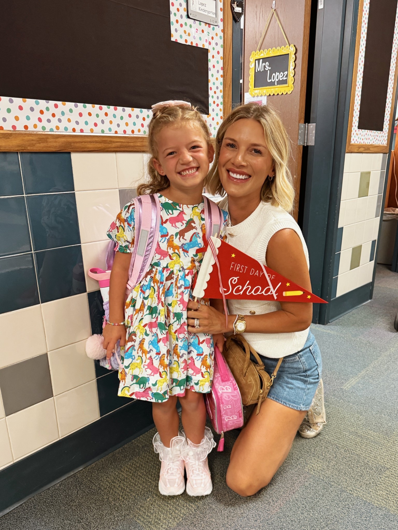 first day of school outfit for Capri! Love this dress so much and it’s currently on sale 😍 

kids fashion, kindergarten outfit, back to school 

#LTKSaleAlert
