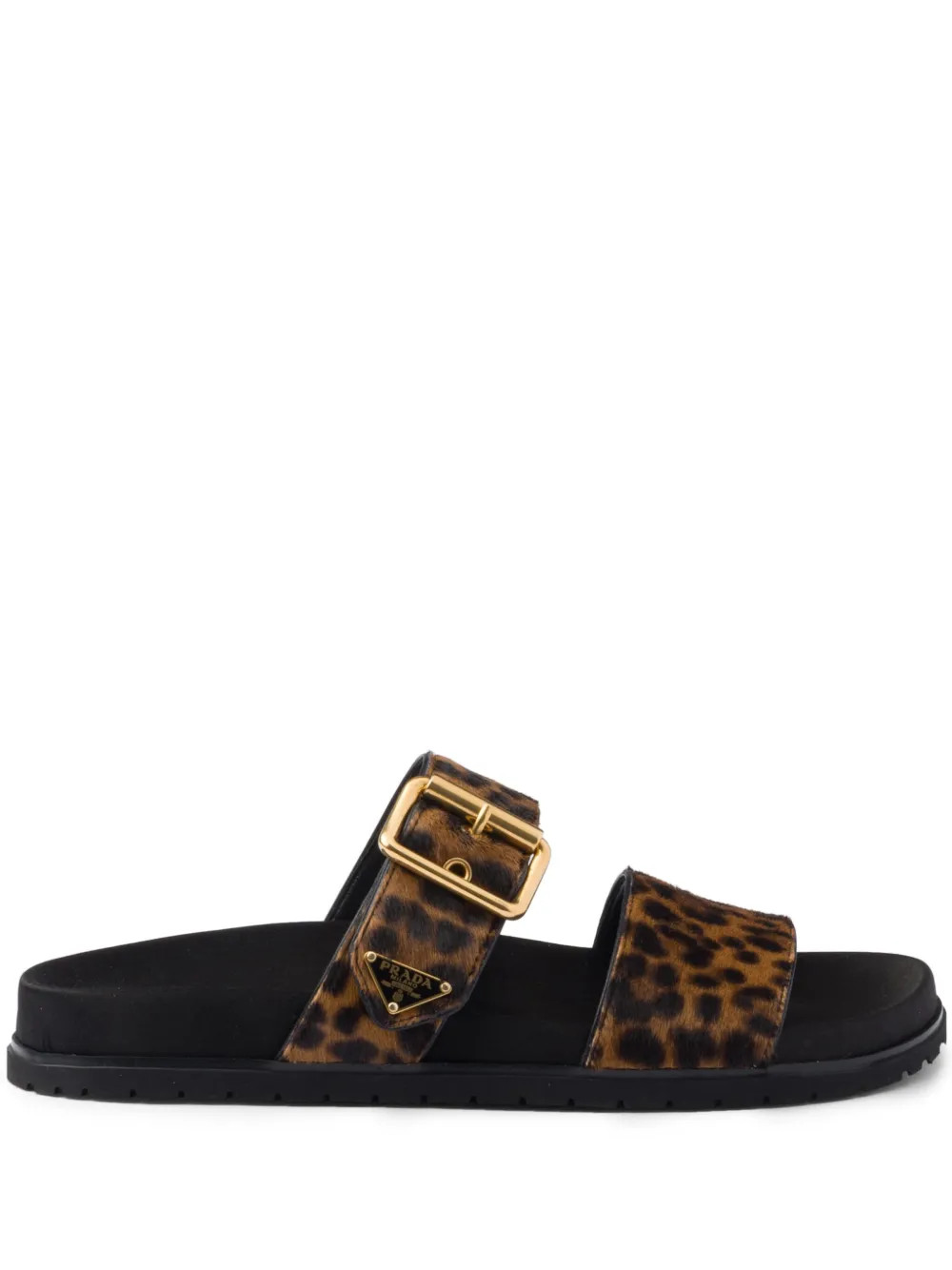 triangle-logo animal-print sandals | Farfetch Global