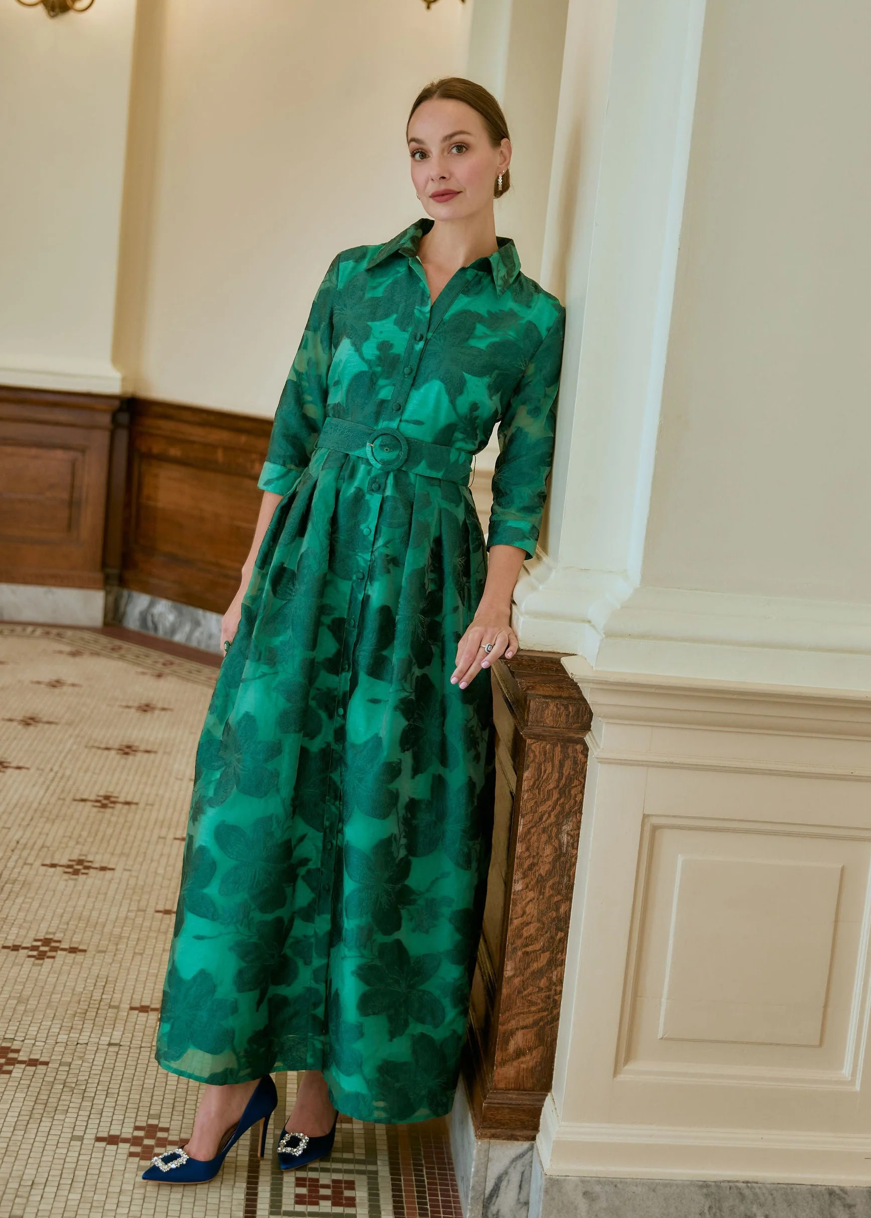 Cecilia Gown Emerald Azalea Organza | Abbey Glass