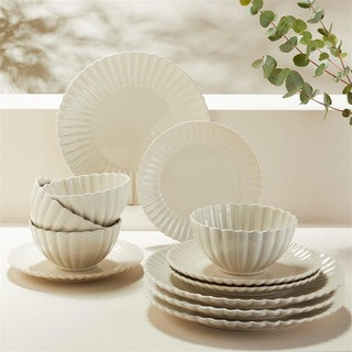 12 Piece Scalloped Dinner Set | House of Fraser UK