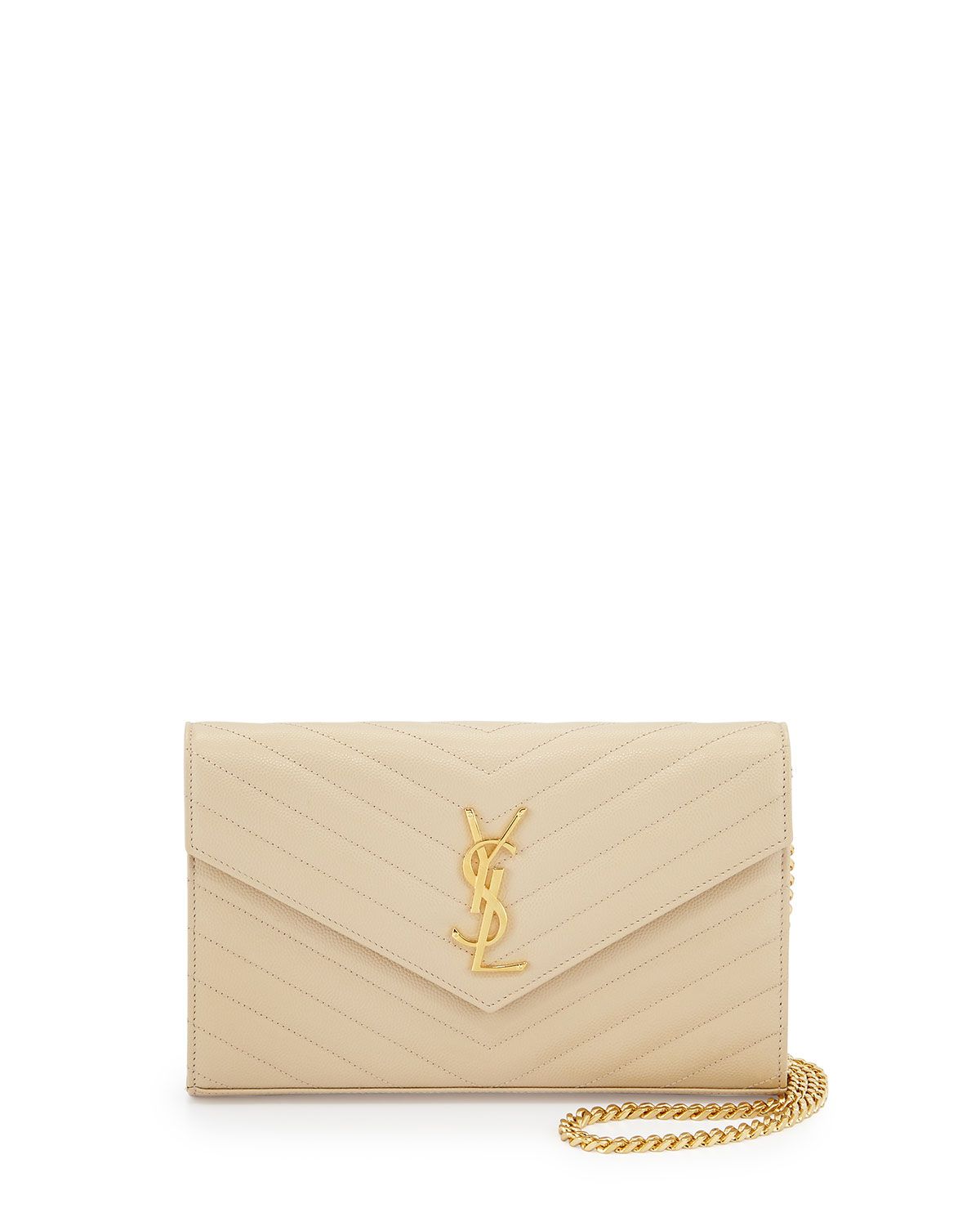 Monogram Matelassé Medium Wallet-on-Chain, Nude | Neiman Marcus