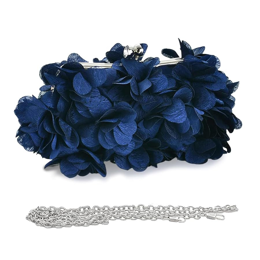 Women Elegant Evening Purse, Small Floral Clutch Bag with Detachable Chain for Wedding, Party, Pr... | Amazon (US)