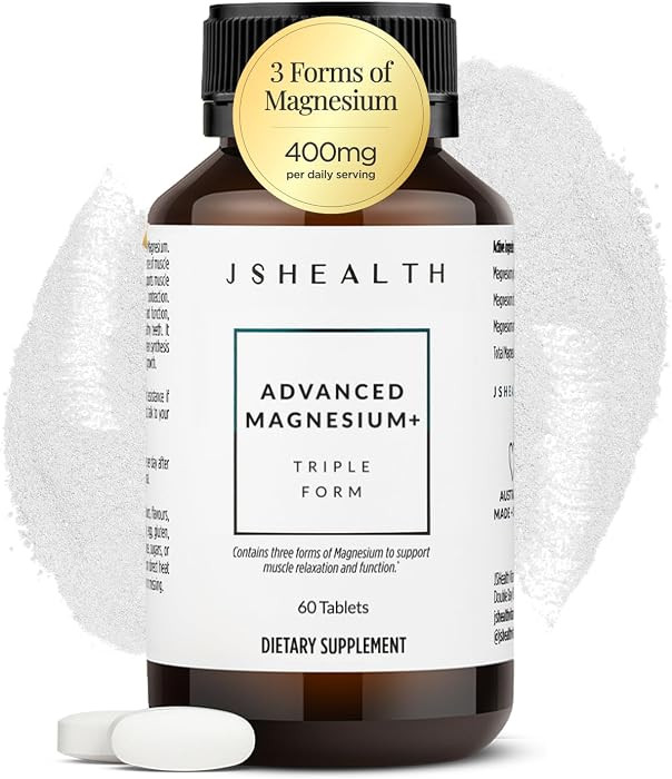 JSHealth Magnesium Supplement for Sleep. 400mg Triple-Form Glycinate | Amazon (US)