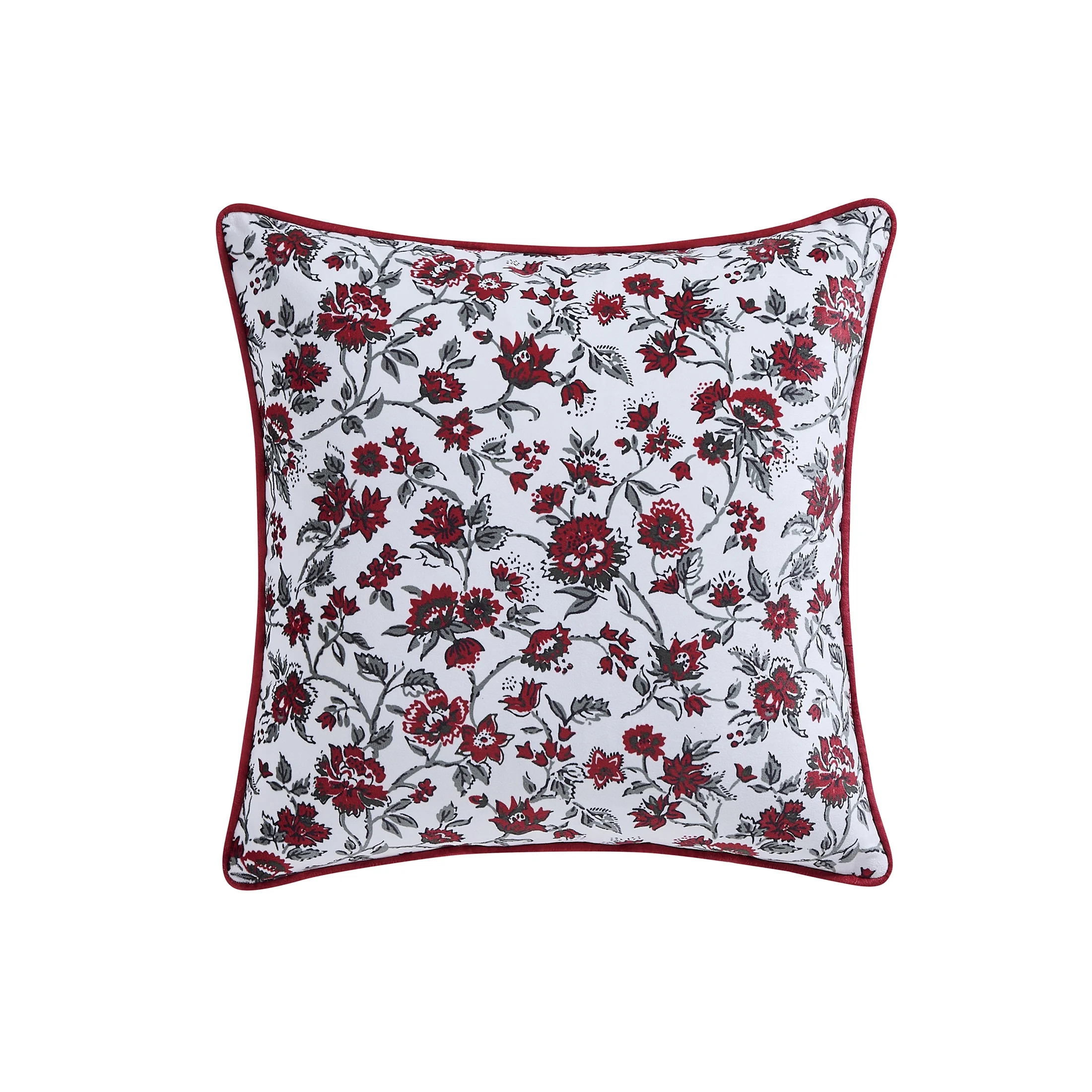 My Texas House Stacy 18" x 18" Red Printed Velvet Decorative Pillow Cover | Walmart (US)