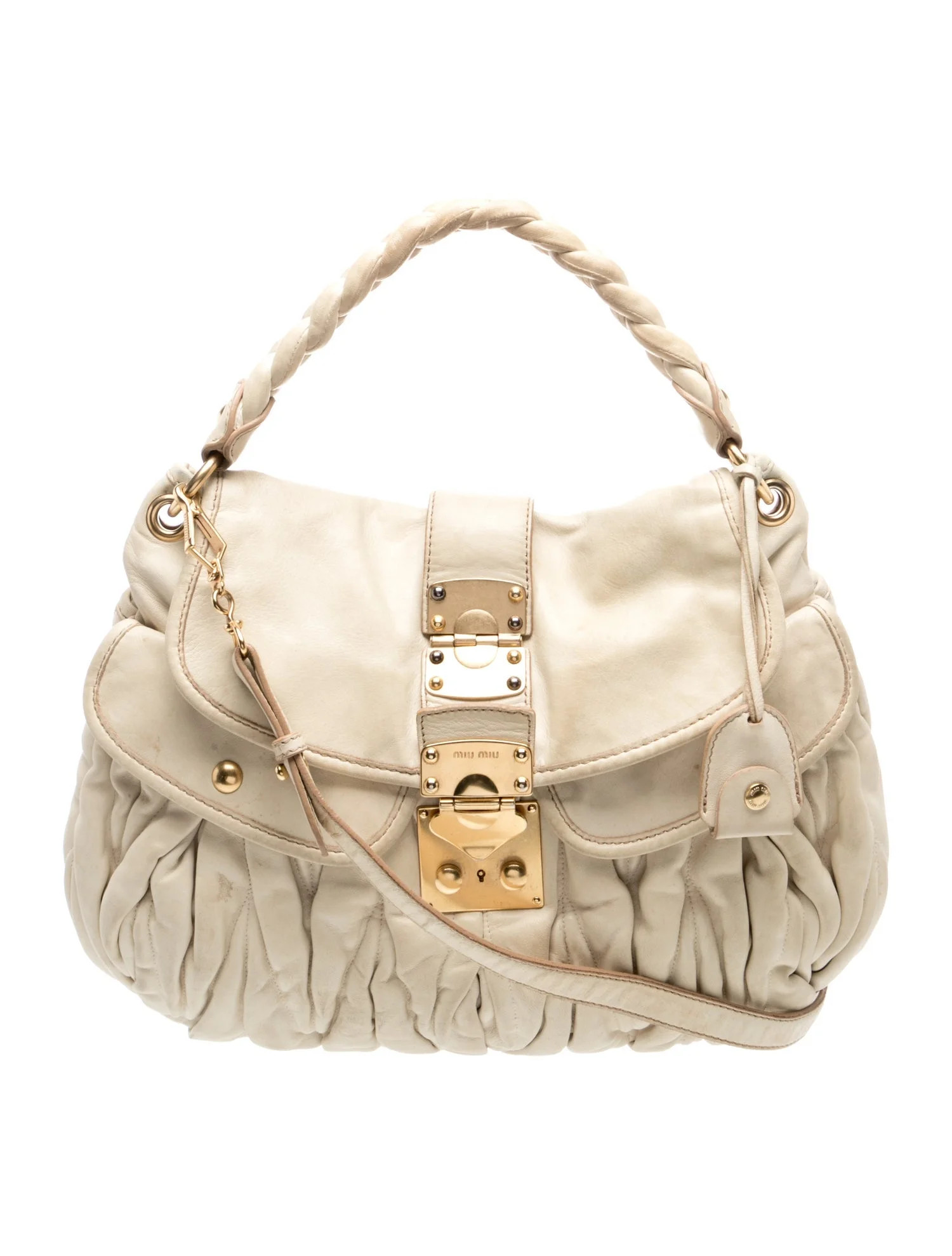 Miu Miu Leather Hobo - Neutrals Hobos, Handbags - MIU246490 | The RealReal | The RealReal