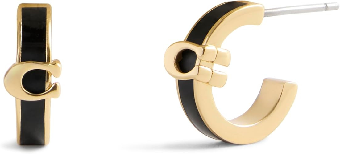 COACH Jewelry Women's Signature C Enamel Huggie Earrings | Amazon (US)