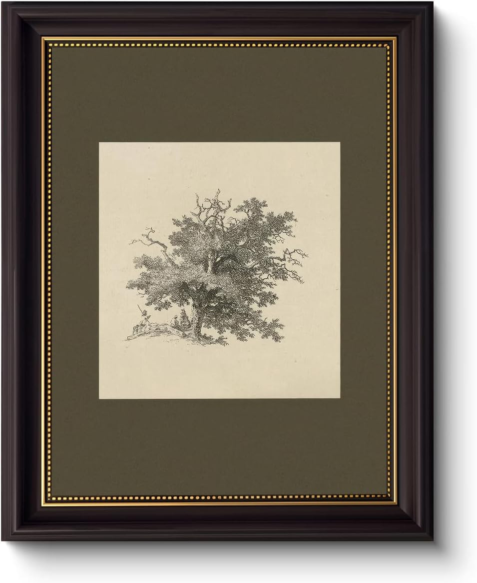 Myzoran Dark brown Frame Vintage Tree Wall Art Prints, Farmhouse Tree Sketch Landscape Pictures Painting,Rustic Neutral Vintage Siege Green Artwork,for Bathroom Bedroom Gallery Home Decor(9" x 11") | Amazon (US)
