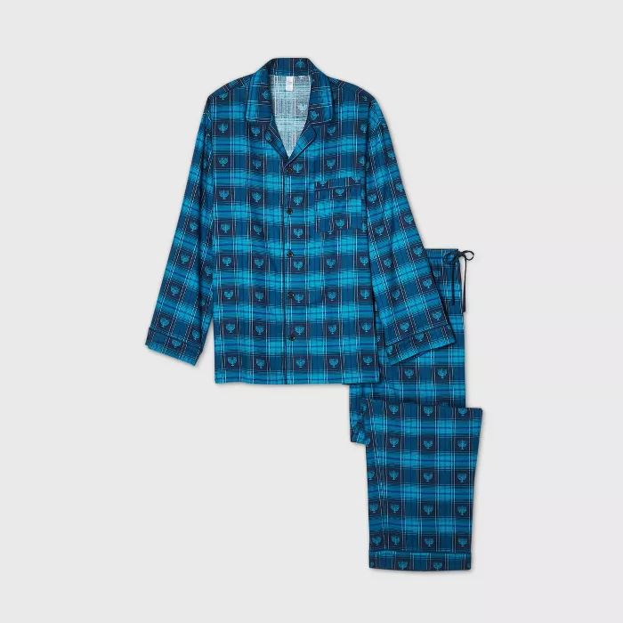 Men's Big & Tall Holiday Hanukkah Flannel Matching Family Pajama Set - Wondershop™ Navy | Target