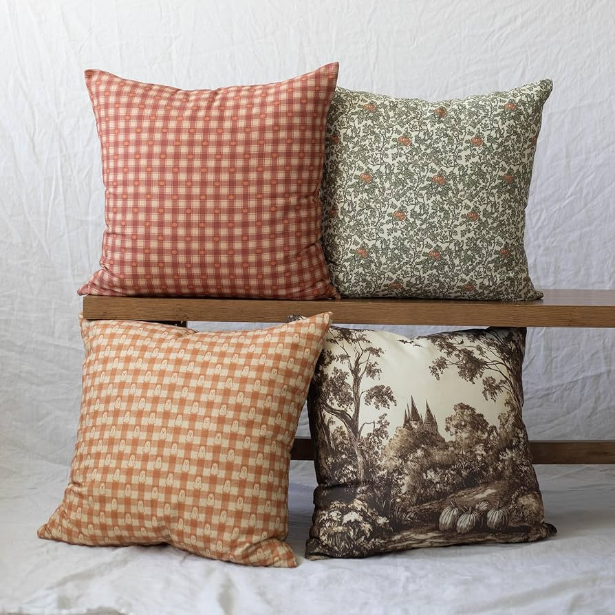 Woven Nook - Halloween 2025 4 Pack - Modern & Luxurious Decorative Throw Pillow Covers - Durable ... | Amazon (US)