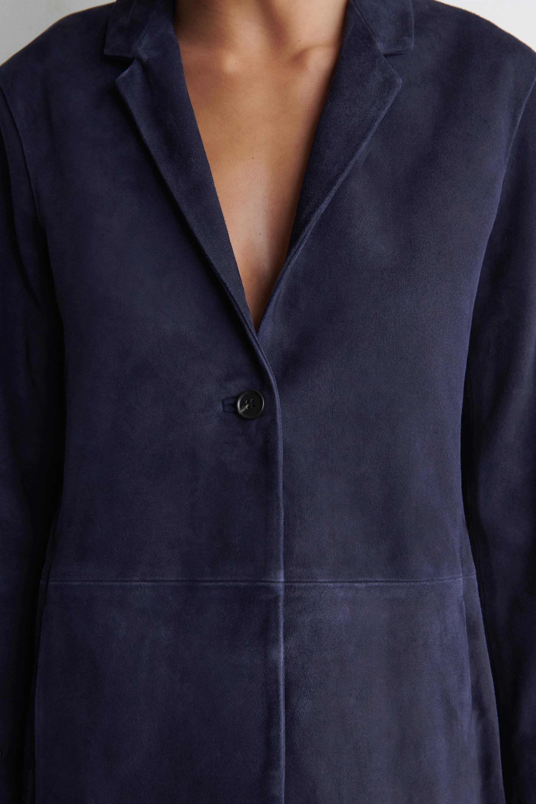 EINREIHIGER BLAZER AUS VELOURSLEDER - STAHLBLAU | COS DE | COS (EU)