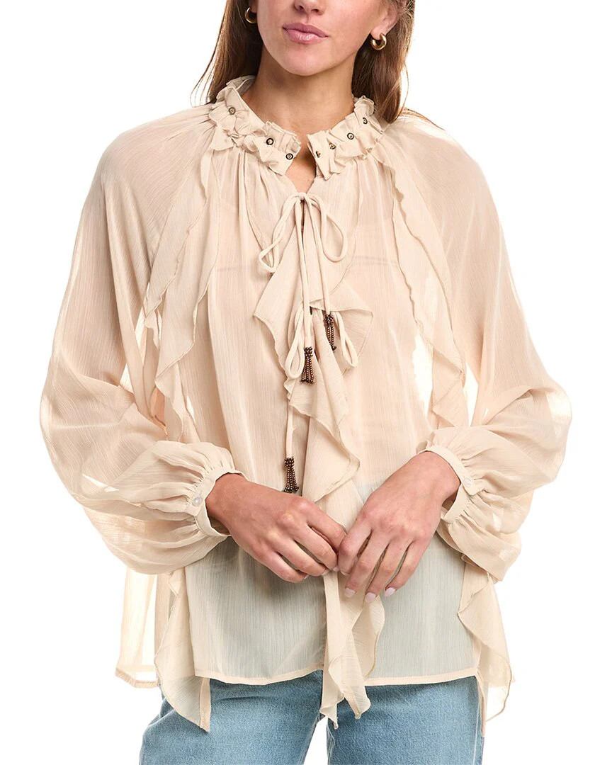 REVERIEE Chiffon Ruffle Blouse | Shop Simon