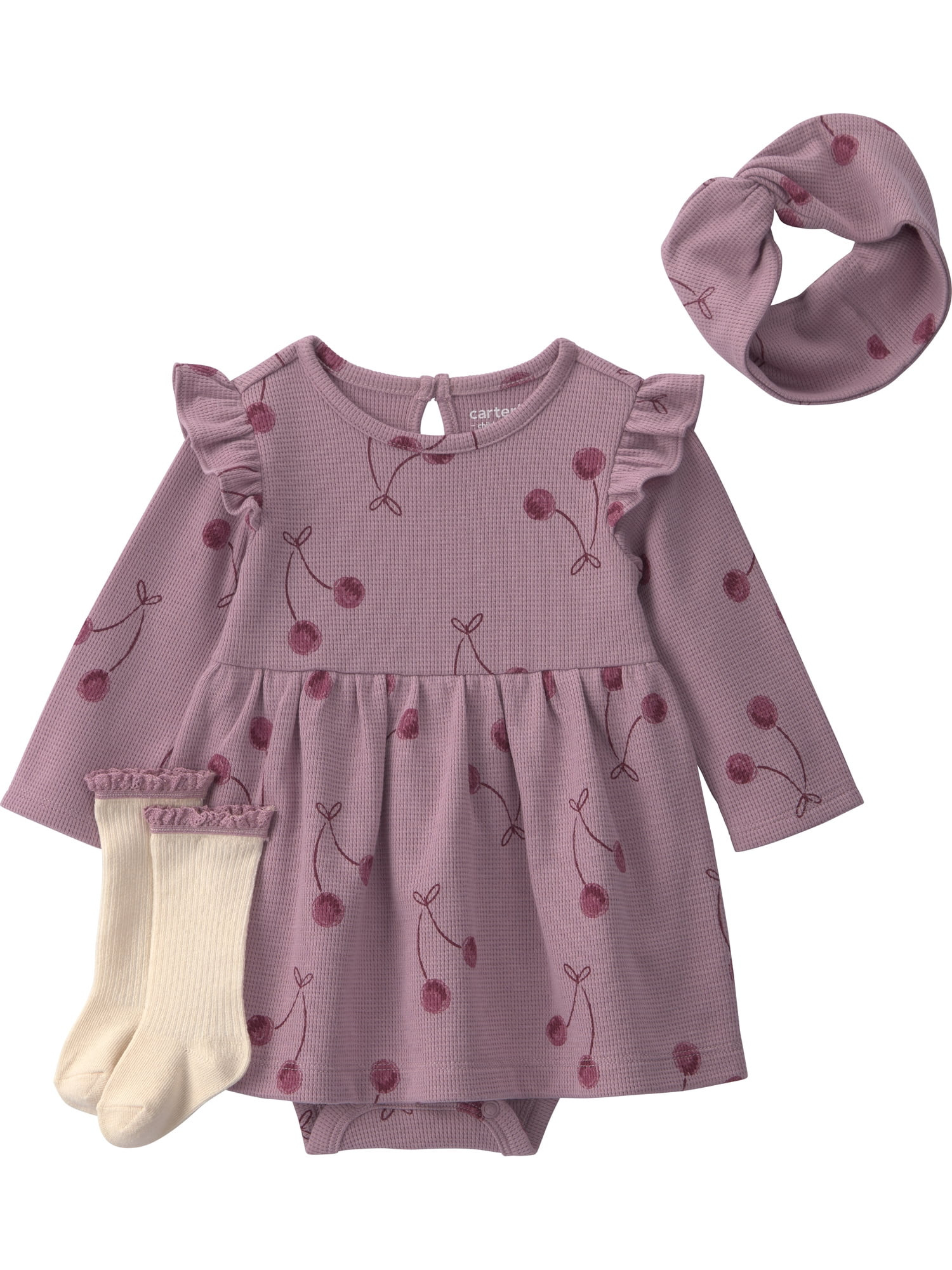 Carter's Child of Mine Dress Headband and Sock Set, 3-Piece, Sizes Preemie-6/9 Months | Walmart (US)