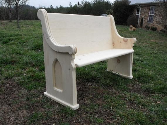 62" Unfinished Wooden Church Pew | Etsy (US)