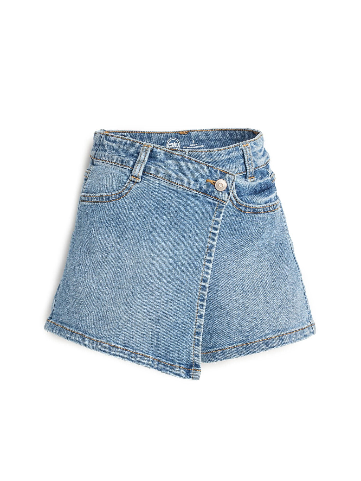Wonder Nation Girls Denim Skort, Sizes 5-18 | Walmart (US)