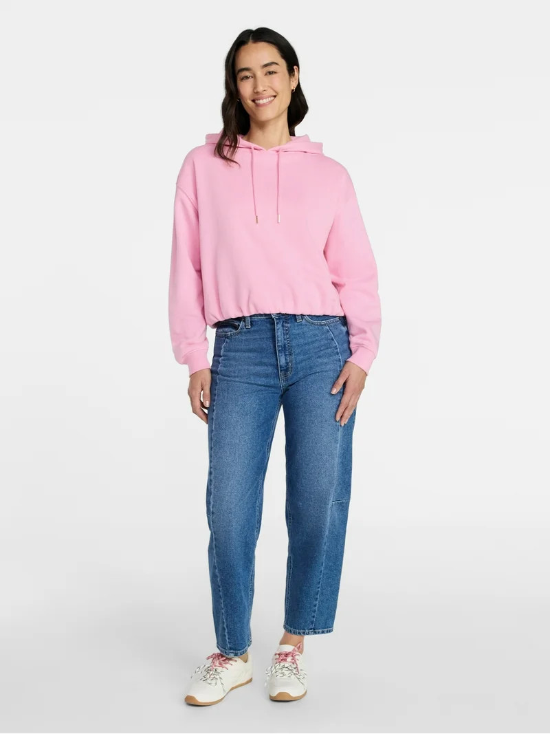 Time and Tru Women's Bubble Hem Pullover Hoodie, Size XS-XXXL | Walmart (US)