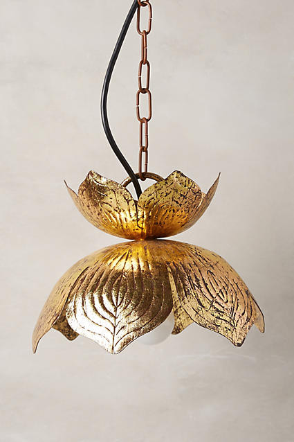 Brass Lotus Pendant | Anthropologie (US)