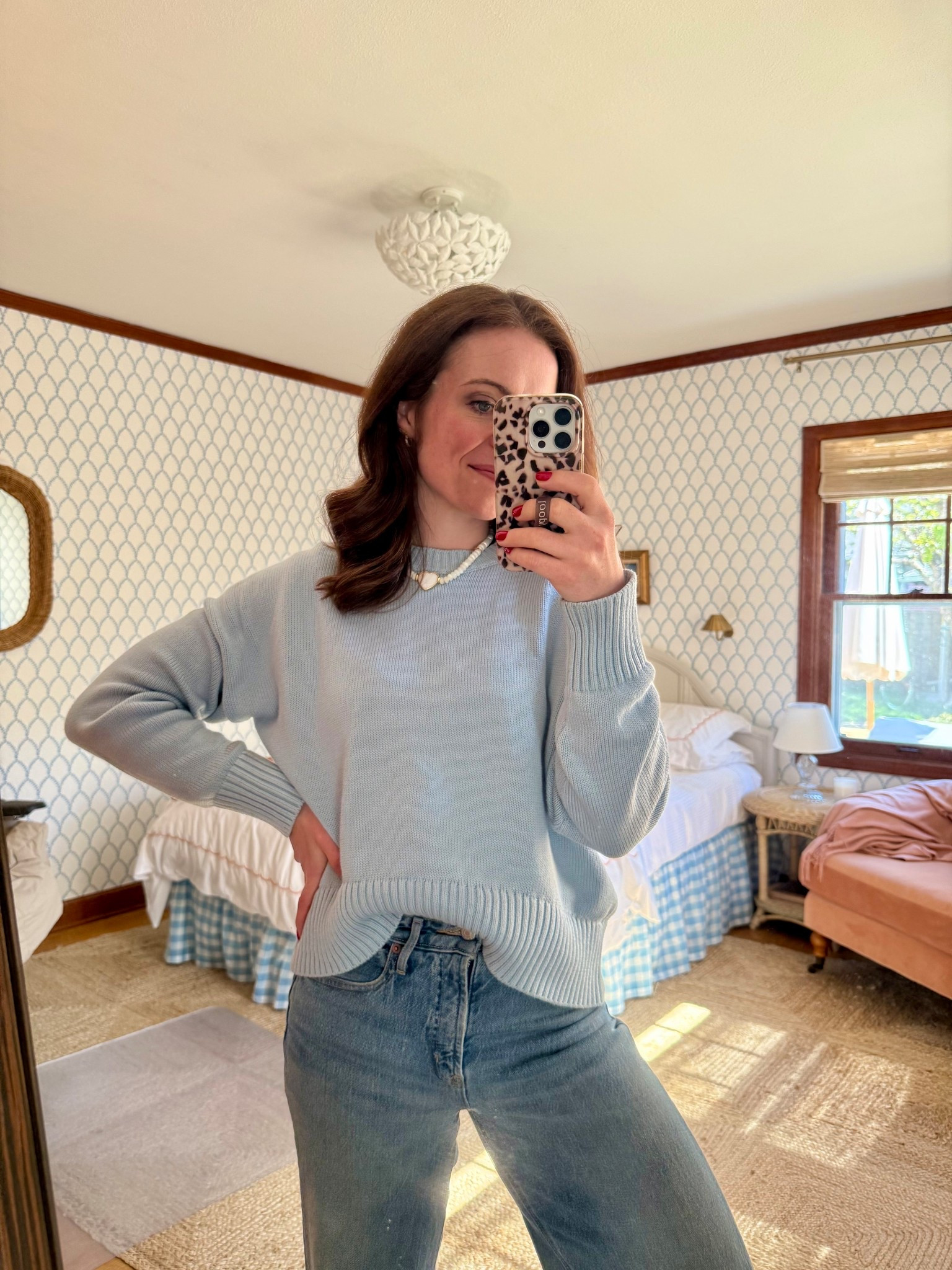 Haven’t worn this sweater yet this year since it is definitely a spring/summer one, but it’s so sunny today! 100% organic cotton, and only $42! Cute oversized boyfriend fit. I sized down to an XS. Love it instead of a sweatshirt for a simple outfit! ￼

#LTKSeasonal #LTKmomlife