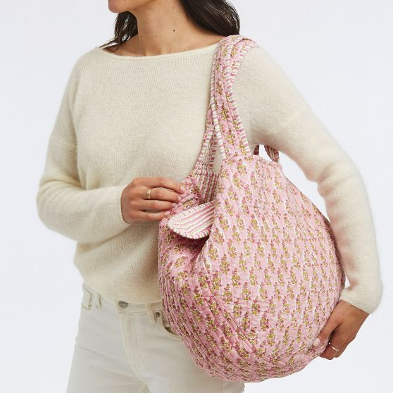 Block Print Quilted Tie Tote | Mark and Graham