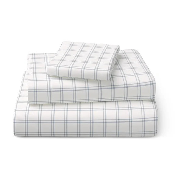 Mainstays Kids Microfiber Bed Sheet Set, Twin, Plaid, 3 Pieces | Walmart (US)