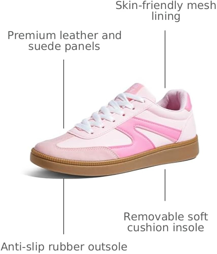 Women's Retro Sneakers Vintage Leather & Suede Patchwork Casual Shoes with Recyclable Material In... | Amazon (US)