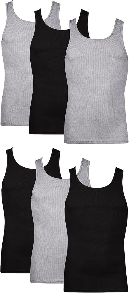 Hanes mens Cotton Tank Undershirts Pack, Moisture-wicking Ribbed Tanks, Lightweight Cotton Tank U... | Amazon (US)