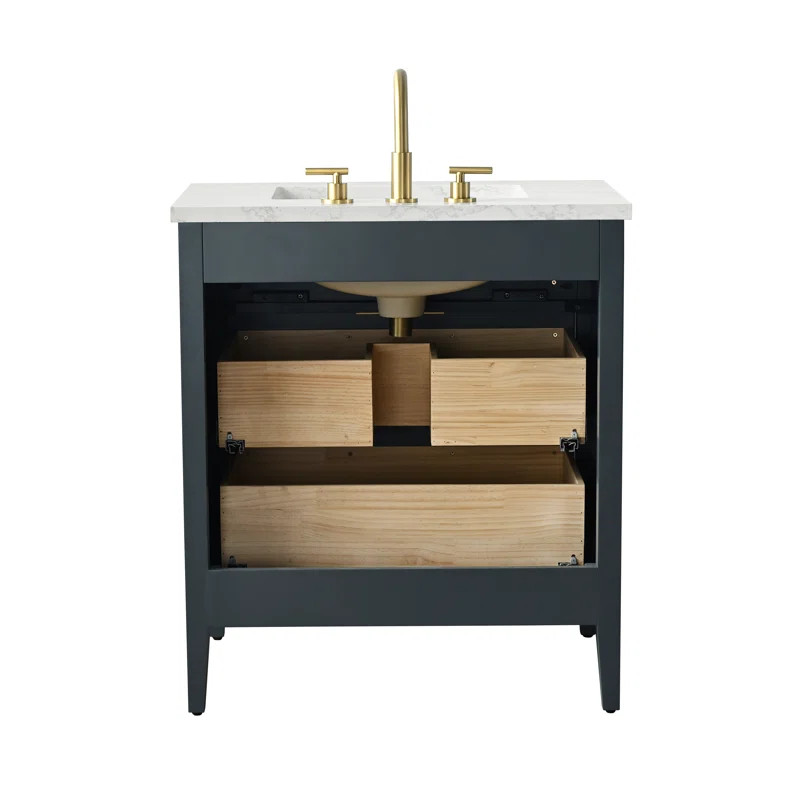 Bilroy Egremt 30'' Single Bathroom Vanity with Engineered Stone Top | Wayfair North America