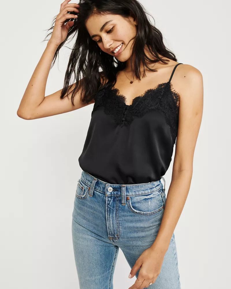 Womens Lace-Trim Cami | Womens Tops | Abercrombie.com | Abercrombie & Fitch US & UK