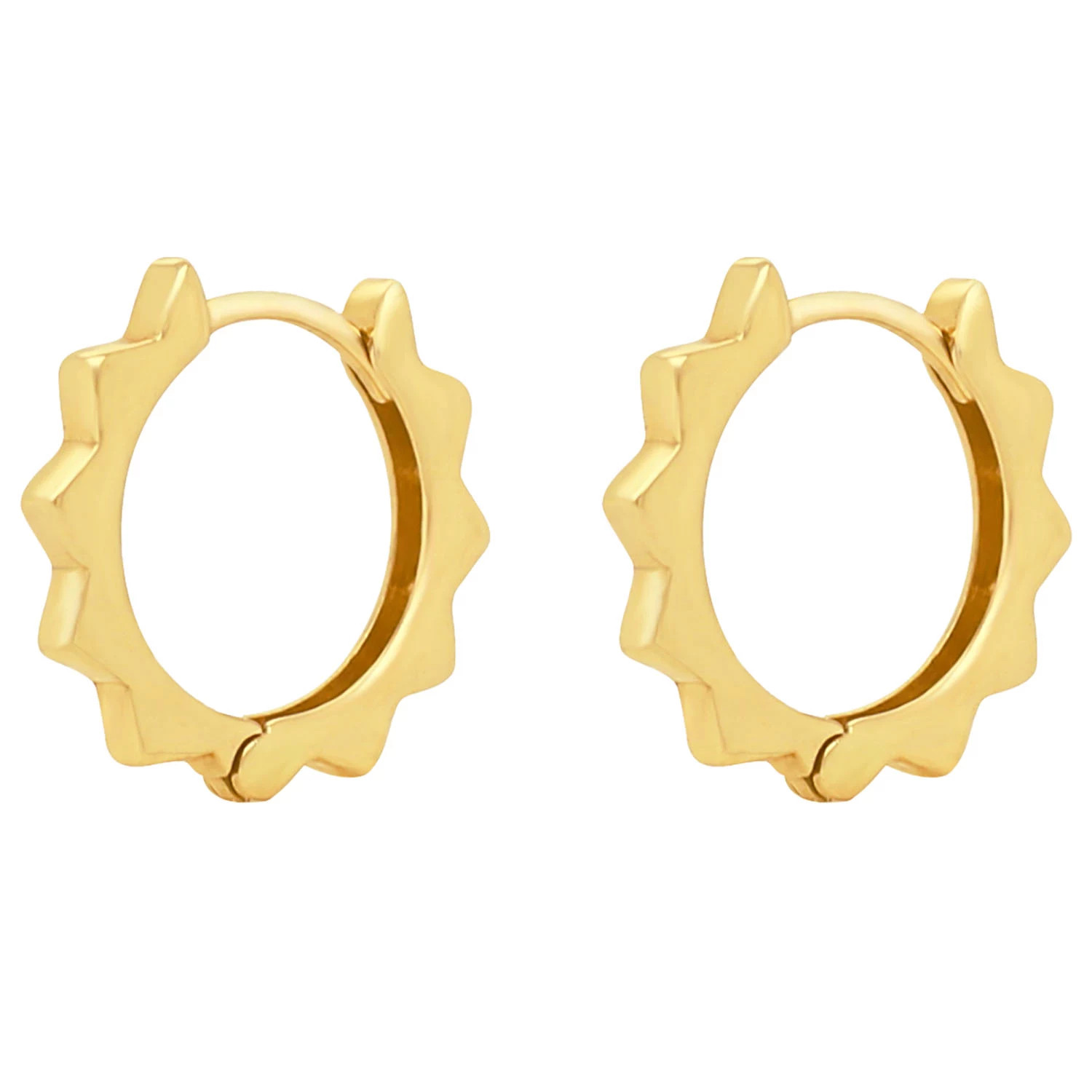 14K Yellow Gold Scalloped Huggie Hoop Earrings | Sam's Club