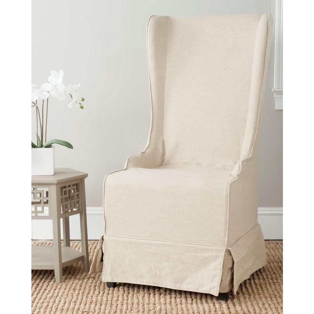 Safavieh Bacall Natural Cream Cotton Blend Dining Chair MCR4501C - The Home Depot | The Home Depot