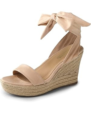 DREAM PAIRS Womens Open Toe Espadrilles Wedges Tie Lace Up Cute Ankle Strap Platform Sandals Dres... | Amazon (US)