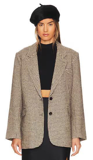 Rachel Blazer in Brown Houndstooth | Revolve Clothing (Global)