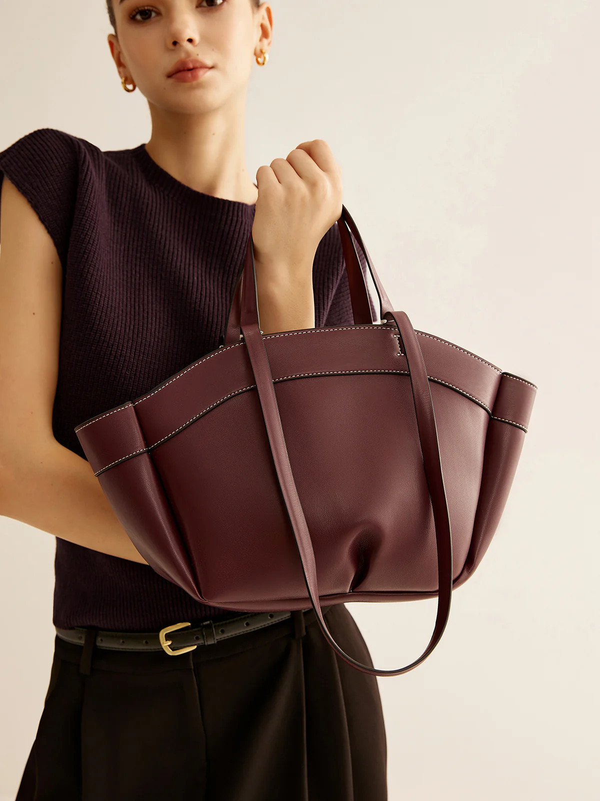 Large Capacity Top Handle Basket Bag | Commense