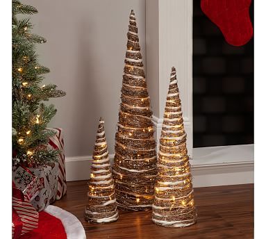 Lit Champagne Grapevine Trees - Set of 3 | Pottery Barn (US)