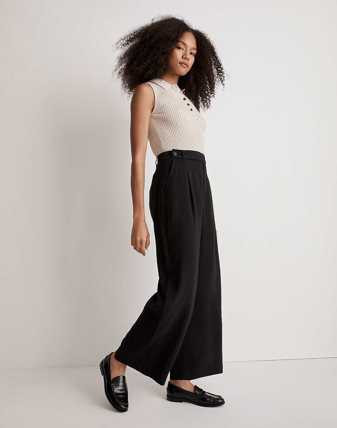 The Harlow Wide-Leg Ankle Pant in Softdrape | Madewell