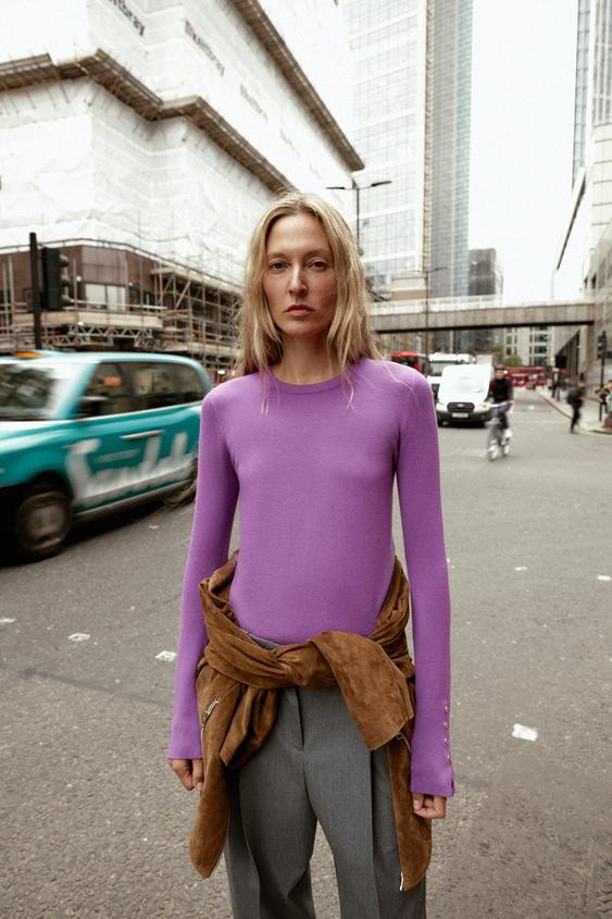 BASIC PLAIN KNIT SWEATER | Zara US