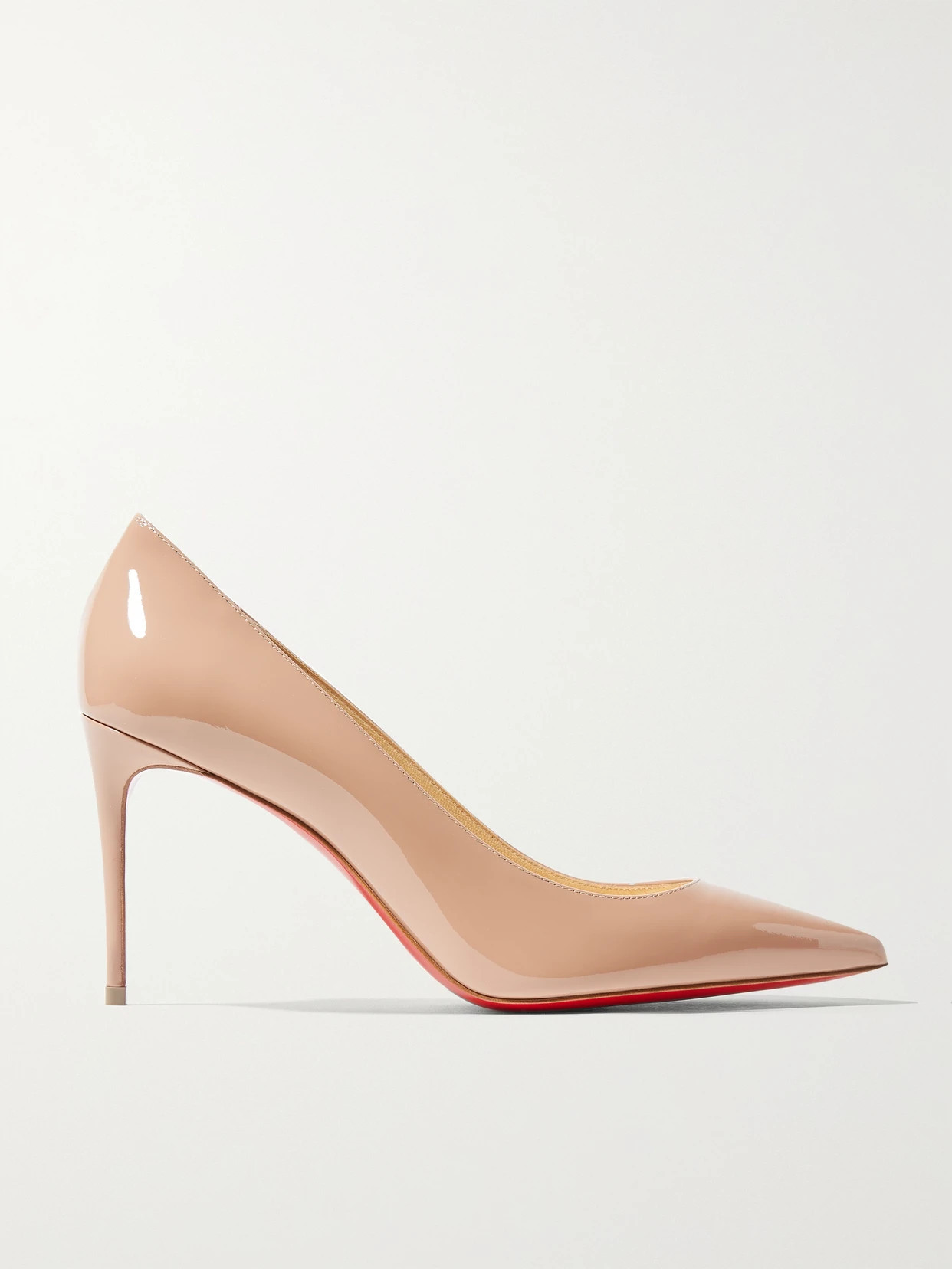Christian Louboutin - Kate 85 Patent-leather Pumps - Neutrals | NET-A-PORTER (US)