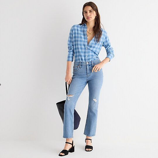 9'' demi-boot crop jean in Rocky Shore wash | J. Crew US