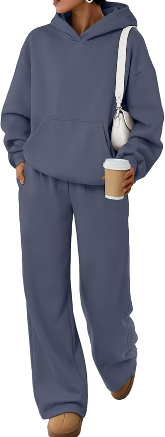 Trendy Queen 2 Piece Lounge Sweat Sets Plus Size Fall Fashion Matching Sweatsuits Wide Leg Pants ... | Amazon (US)