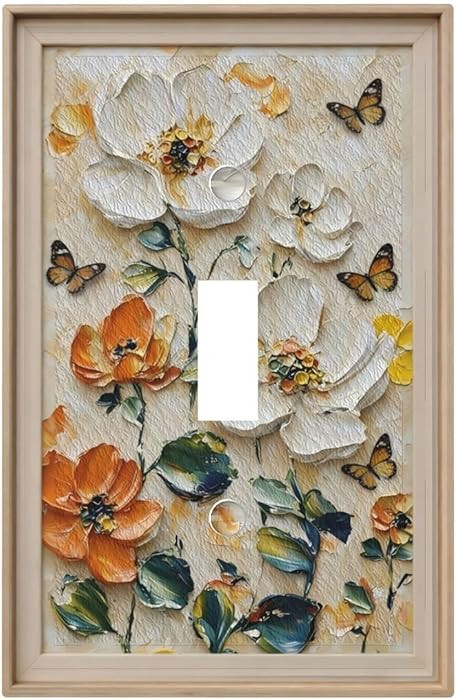 Decorative Art Light Switch Covers Flower Picture Frame Single Toggle Wall Plate Decorative Switc... | Amazon (US)