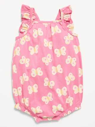 Printed Sleeveless Ruffle-Trim Romper for Baby | Old Navy (US)