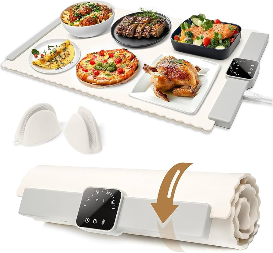 Warming Mat for Food – 24x16” Foldable Buffet Tray with 5 Temperature Settings & Auto Timer ... | Amazon (US)