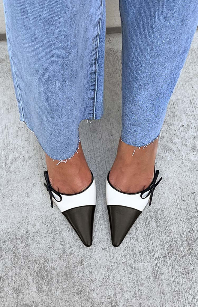 Tony Bianco Shirley Bone and Black Heels | Beginning Boutique (AU)