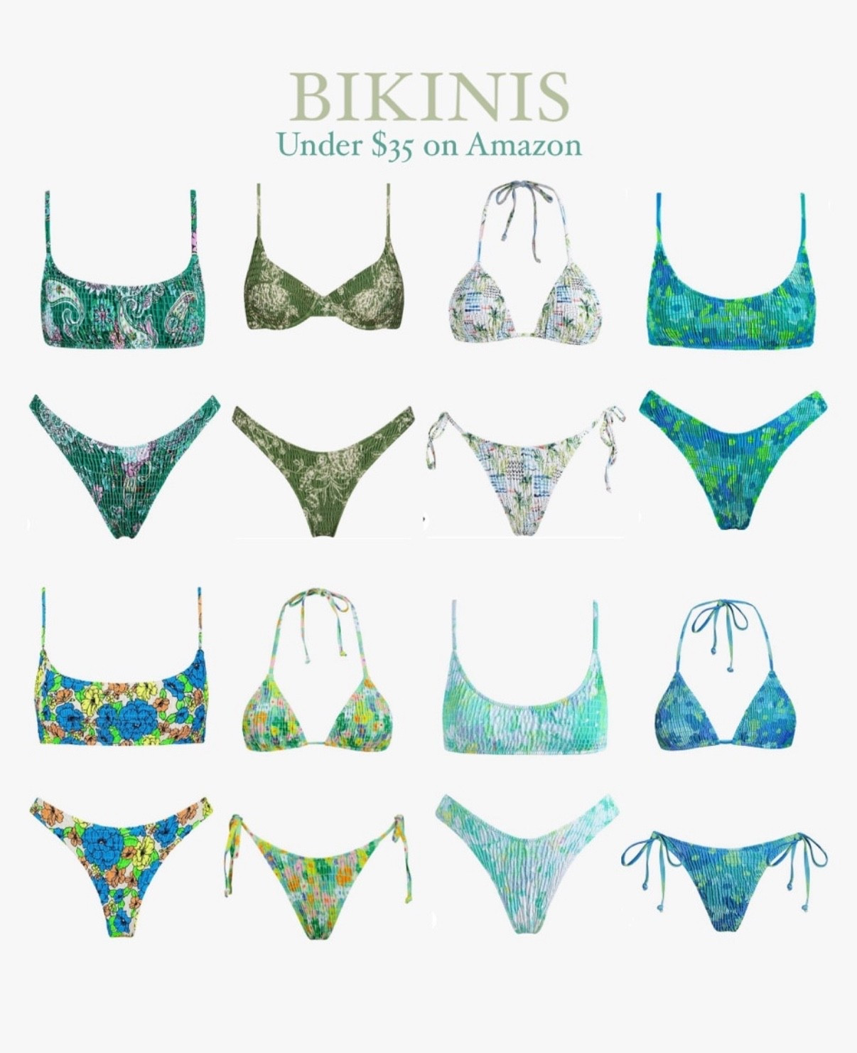 swimsuits, swimsuits 2024, swimwear, bikini set, bikinis 2024, triangl bikini, bikini amazon, amazon swimsuit, amazon bikini, triangl dupe, amazon swimsuits, green bikini, floral bikini, teal bikini, blue bikini,

#LTKFindsUnder50 #LTKSwim