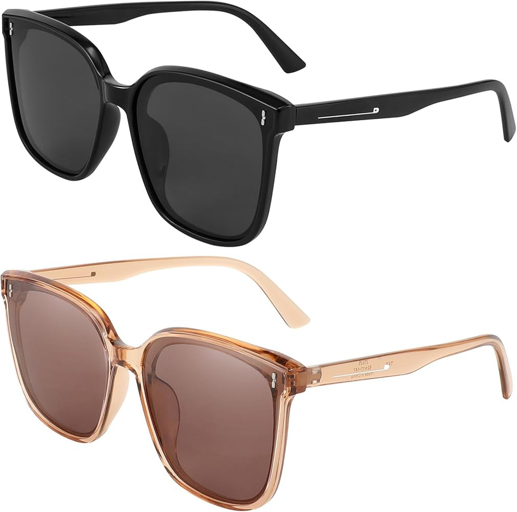 FEISEDY Women Oversized Vintage Polarized Sunglasses Square Cute Trendy Classic Simple Men B2758 | Amazon (US)