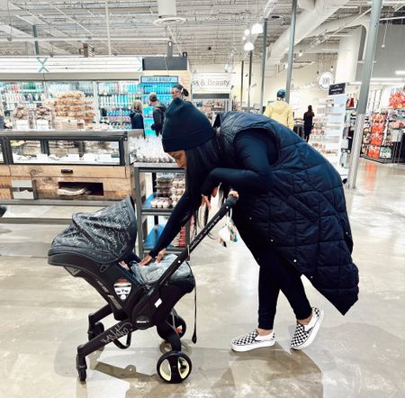 All black casual outfit of the day 🖤 

Out running errands with Yari in the Doona convertible car seat and stroller ✨This is a must have and so easy to assemble!! 

I’m wearing a black jumpsuit, checkered vans, and a black puffer vest. 

#doonastroller #allblackoutfit #blackcasualoutfit #outfitoftheday 

#LTKstyletip #LTKMostLoved #LTKbaby
