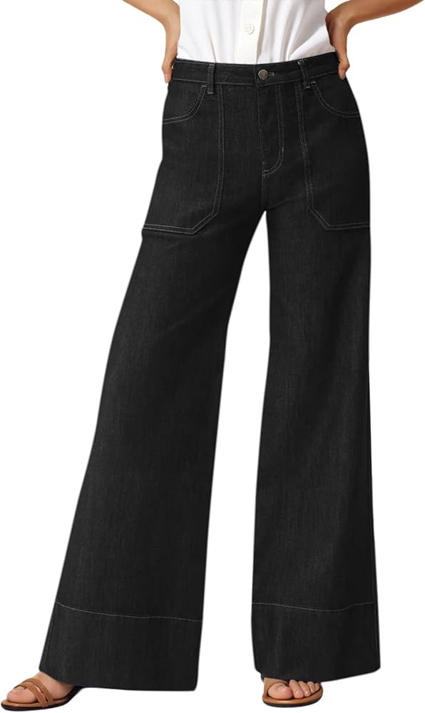 Cicy Bell Womens Wide Leg Jeans Baggy Casual High Waisted Boyfriend Loose Denim Pants with Pocket... | Amazon (US)