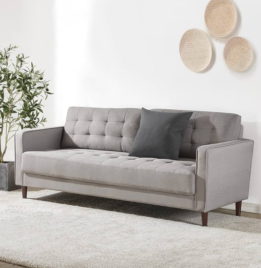 ZINUS Benton Sofa Couch / Grid Tufted Cushions / Easy, Tool-Free Assembly, Stone Grey | Amazon (US)