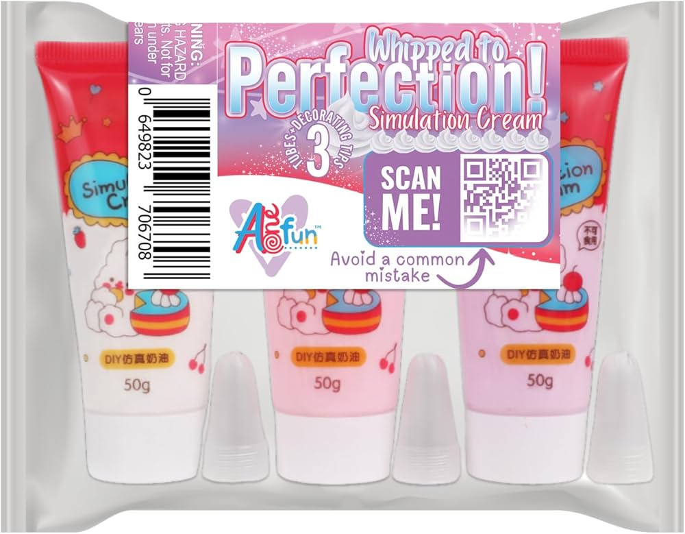 Deco Cream - 3 Pack Fake Whipped Cream Glue DIY Phone Case Kit Junk Case Kit of 3 Whipped Clay Tu... | Amazon (US)