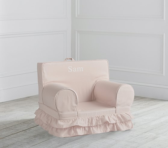 My First Dusty Blush Ruffle Anywhere Chair® | Pottery Barn Kids