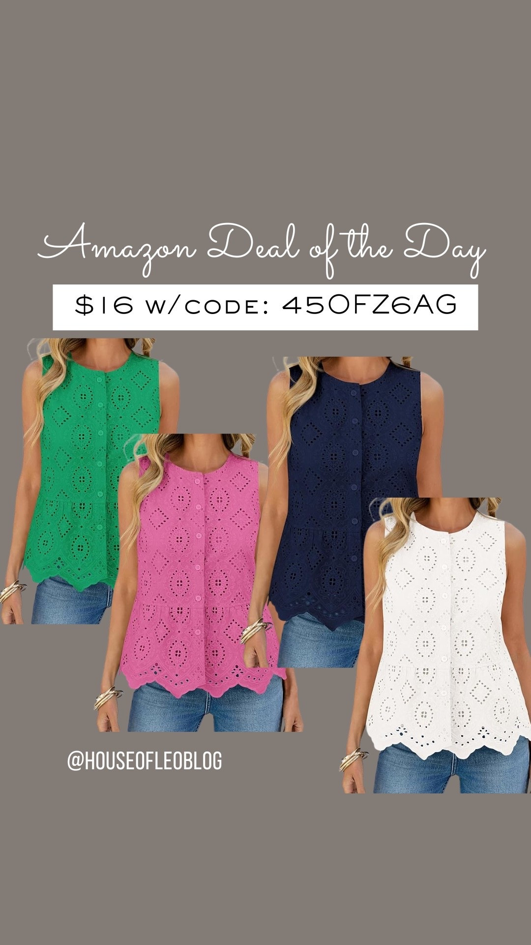 Amazon deals, eyelet top

#LTKSaleAlert